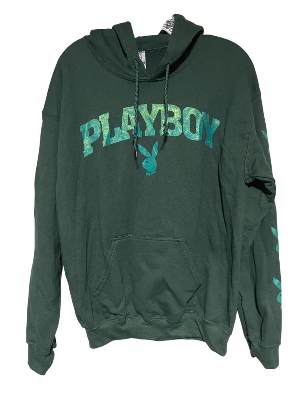 Playboy Green Hoodie Gildan Heavy Blend Womens Size M